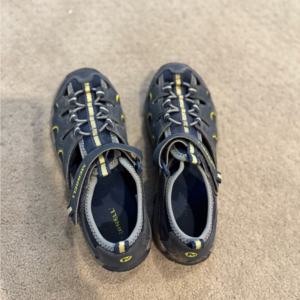 Size 5 Merrell Black and Yellow Hiking Shoes